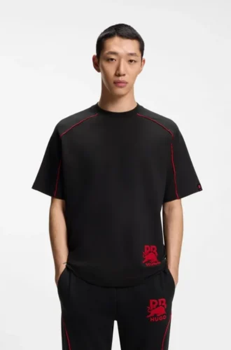 HUGO x RB cotton-blend T-shirt with contrast piping