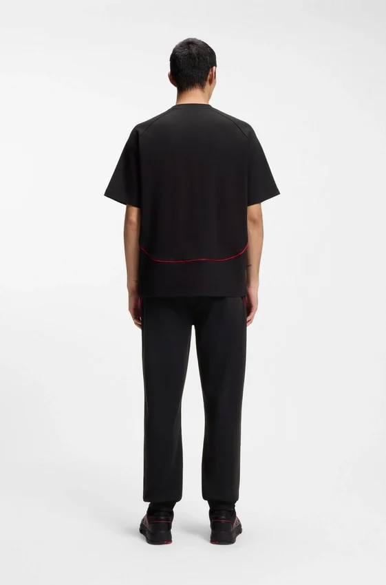 HUGO x RB cotton-blend T-shirt with contrast piping HUGO x RB cotton-blend T-shirt with contrast piping