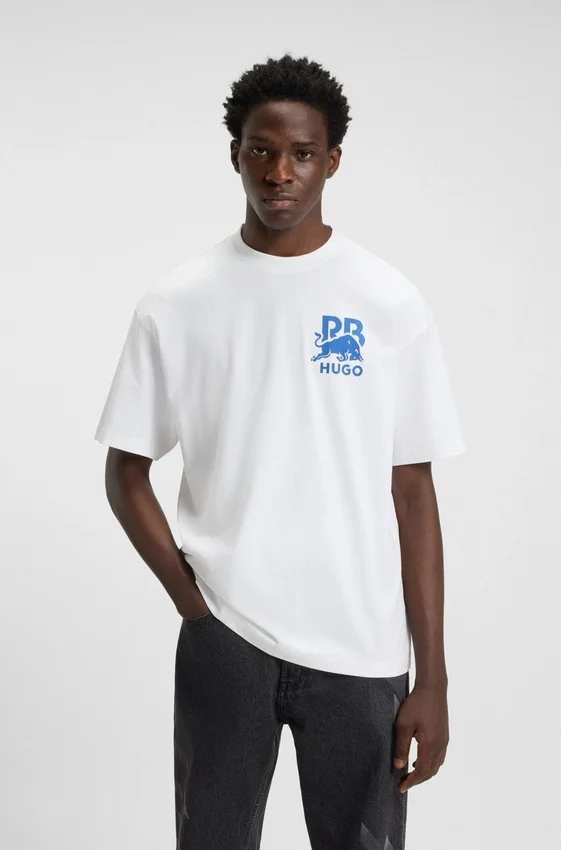 HUGO x RB cotton T-shirt with bull-graphic logo HUGO x RB cotton T-shirt with bull-graphic logo