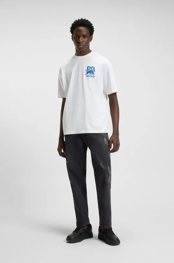 HUGO x RB cotton T-shirt with bull-graphic logo HUGO x RB cotton T-shirt with bull-graphic logo