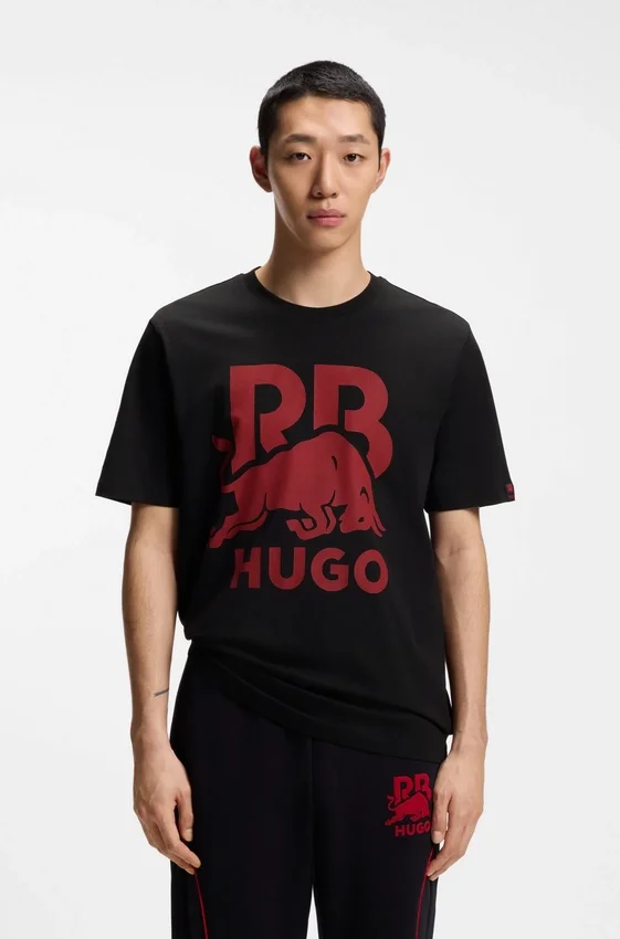 HUGO x RB cotton T-shirt with bull motif HUGO x RB cotton T-shirt with bull motif