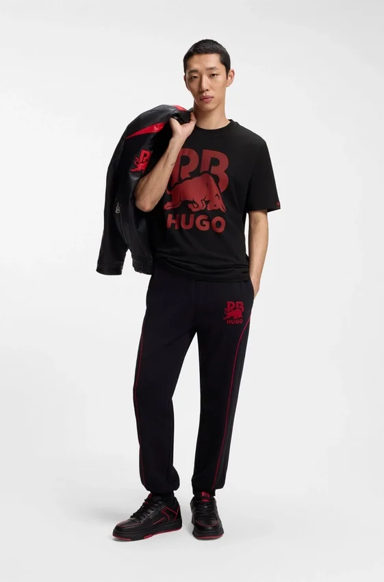 HUGO x RB cotton T-shirt with bull motif HUGO x RB cotton T-shirt with bull motif