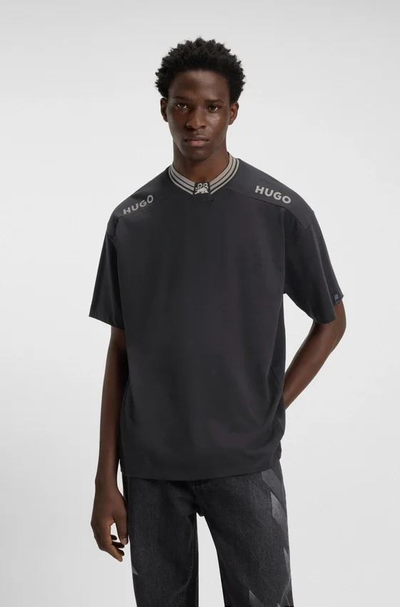 HUGO x RB cotton T-shirt with logos and tipping HUGO x RB cotton T-shirt with logos and tipping