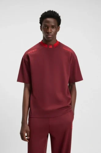 HUGO x RB cotton T-shirt with logos and tipping