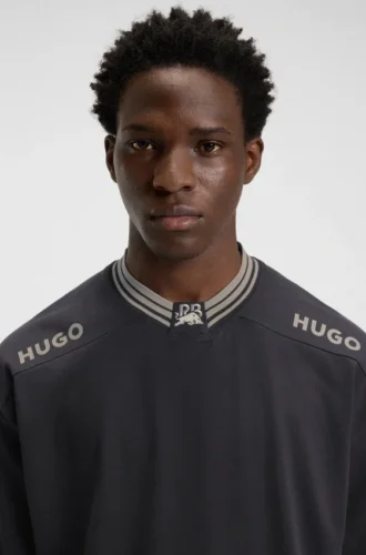 HUGO x RB cotton T-shirt with logos and tipping