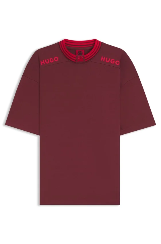 HUGO x RB cotton T-shirt with logos and tipping HUGO x RB cotton T-shirt with logos and tipping