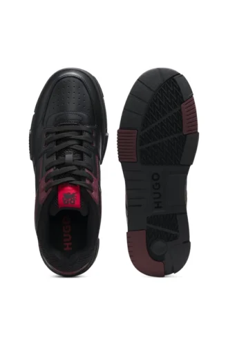 HUGO x RB faux-leather trainers with bull-graphic logo