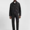 HUGO x RB lasered-pattern jacket in black denim HUGO x RB lasered-pattern jacket in black denim