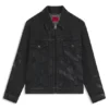 HUGO x RB lasered-pattern jacket in black denim HUGO x RB lasered-pattern jacket in black denim