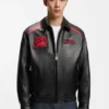 HUGO x RB leather jacket with bull motifs HUGO x RB leather jacket with bull motifs