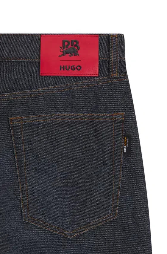 HUGO x RB regular-fit jeans in blue denim HUGO x RB regular-fit jeans in blue denim