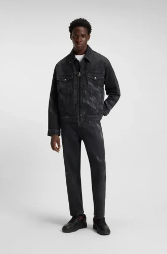 HUGO x RB relaxed-fit jeans with lasered pattern