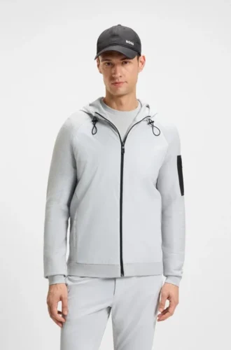 Hybrid jacket with comfort-stretch knit