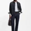 Indigo-denim jacket with contrast collar