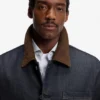 Indigo-denim jacket with contrast collar