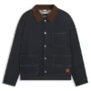 Indigo-denim jacket with contrast collar