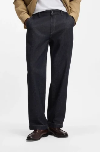 Indigo regular-fit jeans in stretch denim
