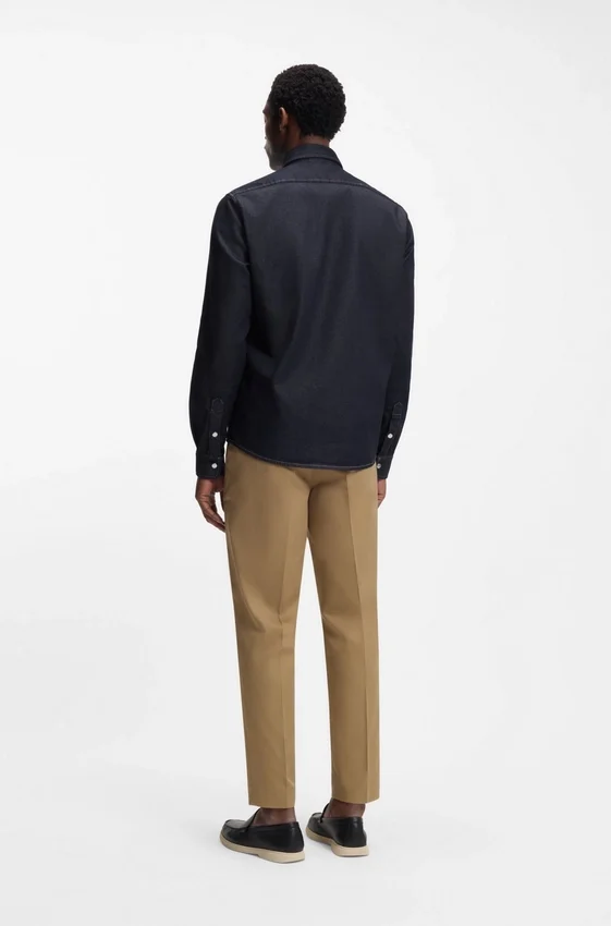 Indigo regular-fit shirt in stretch denim Indigo regular-fit shirt in stretch denim