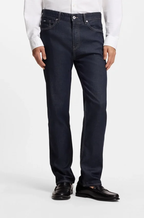Indigo straight-fit jeans in stretch denim Indigo straight-fit jeans in stretch denim