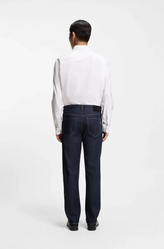 Indigo straight-fit jeans in stretch denim Indigo straight-fit jeans in stretch denim