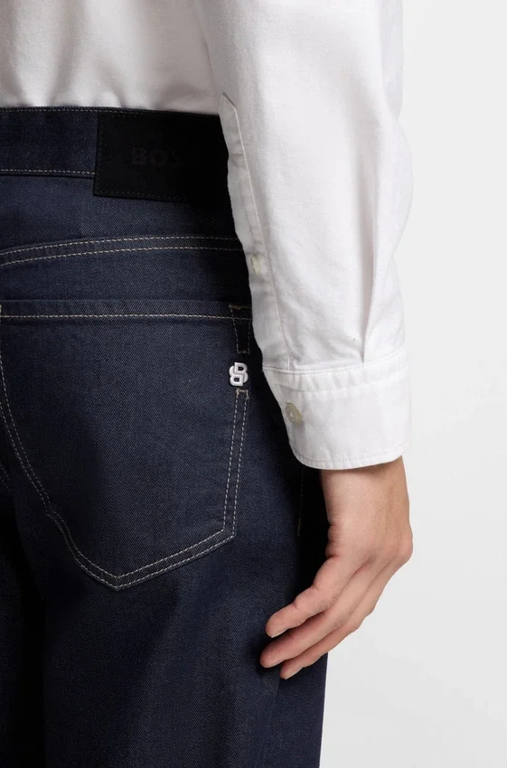 Indigo straight-fit jeans in stretch denim Indigo straight-fit jeans in stretch denim