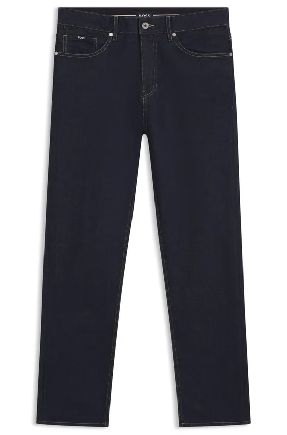 Indigo straight-fit jeans in stretch denim Indigo straight-fit jeans in stretch denim