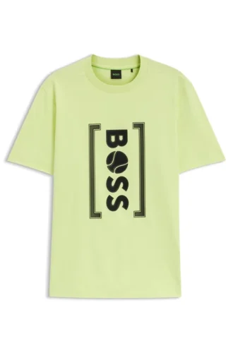 Interlock-cotton T-shirt with mesh-print artwork