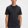 Interlock-cotton T-shirt with mesh-print artwork