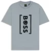 Interlock-cotton T-shirt with mesh-print artwork