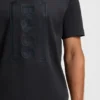Interlock-cotton T-shirt with mesh-print artwork