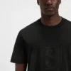 Interlock-cotton T-shirt with mesh-print artwork