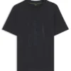Interlock-cotton T-shirt with mesh-print artwork