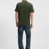 Interlock-cotton T-shirt with metallic stacked-logo badge