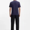 Interlock-cotton T-shirt with metallic stacked-logo badge