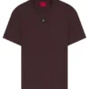 Interlock-cotton T-shirt with metallic stacked-logo badge