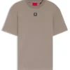 Interlock-cotton T-shirt with metallic stacked-logo badge