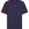 Interlock-cotton T-shirt with metallic stacked-logo badge