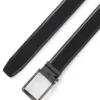 Italian leather automatic belt with logo-engraved keeper Italian leather automatic belt with logo-engraved keeper