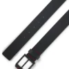Italian-leather belt with angular logo buckle Italian-leather belt with angular logo buckle