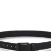 Italian-leather belt with angular logo buckle Italian-leather belt with angular logo buckle