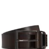 Italian leather belt with brushed gunmetal hardware Italian leather belt with brushed gunmetal hardware