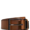 Italian leather belt with brushed gunmetal hardware Italian leather belt with brushed gunmetal hardware