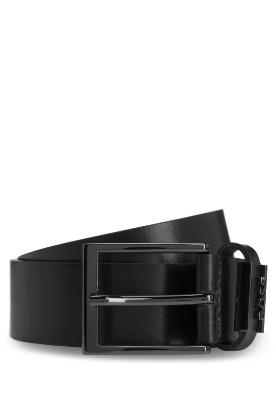 Italian leather belt with brushed gunmetal hardware Italian leather belt with brushed gunmetal hardware