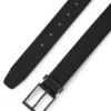 Italian leather belt with brushed gunmetal hardware Italian leather belt with brushed gunmetal hardware