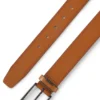 Italian leather belt with brushed gunmetal hardware Italian leather belt with brushed gunmetal hardware