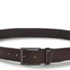 Italian leather belt with brushed gunmetal hardware Italian leather belt with brushed gunmetal hardware