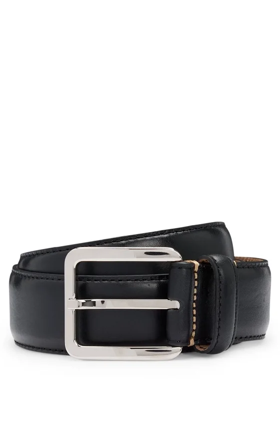 Italian-leather belt with contrast stitching Italian-leather belt with contrast stitching