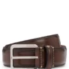 Italian-leather belt with contrast stitching Italian-leather belt with contrast stitching