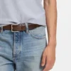Italian-leather belt with contrast stitching Italian-leather belt with contrast stitching