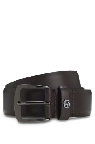 Italian-leather belt with Double B monogram